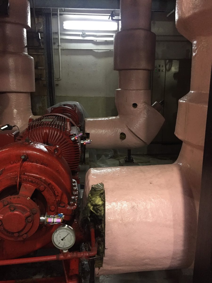 Sensor node installed on an industrial pump drive train